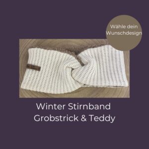 Wunschdesign Stirnband Grobstrick Teddy